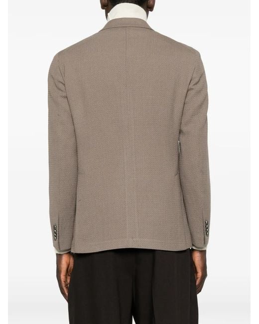 Tagliatore Brown Double-Breasted Peak-Lapels Blazer for men