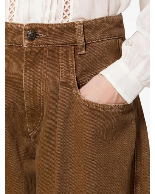 Isabel Marant Natural Lisha Wide-Leg Jeans