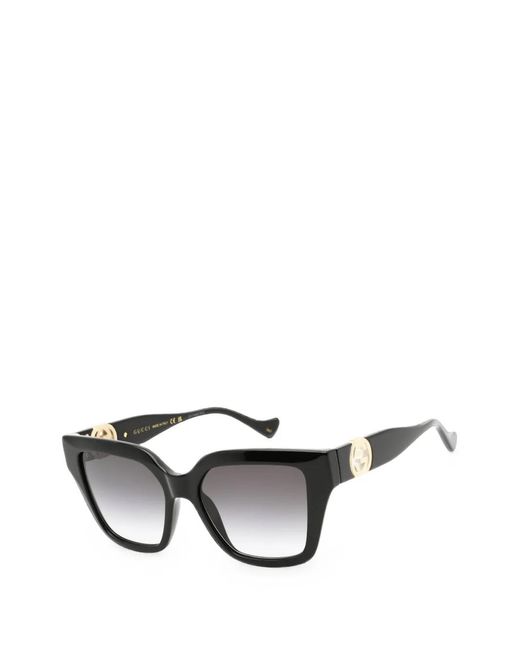 Gucci Black Interlocking-G Square-Frame Sunglasses
