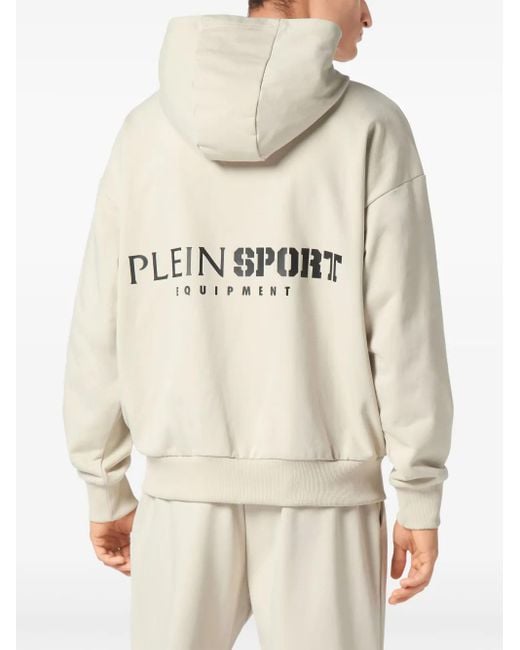 Philipp Plein Natural Logo-Print Hoodie for men