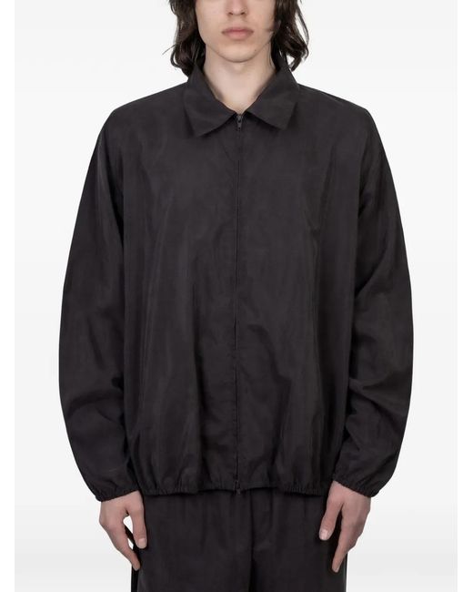 stein Black Zip-Up Spread-Collar Jacket for men