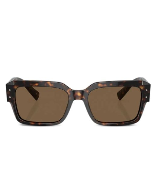 Dolce & Gabbana Brown Sharped Rectangle-Frame Sunglasses for men