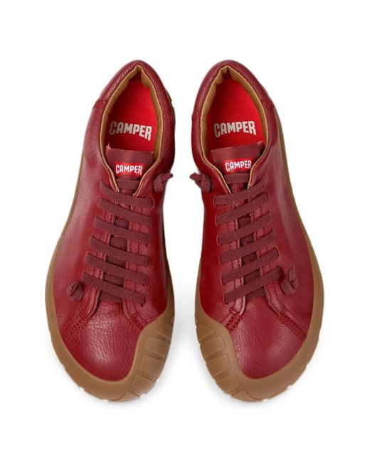 Camper Red Peu Path+ Leather Sneakers