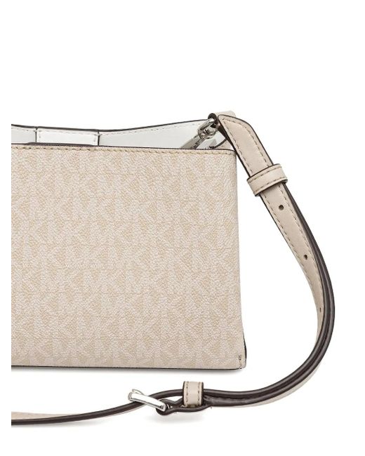 MICHAEL Michael Kors Natural Small Ruthie Monogram Logo-Plaque Crossbody Bag