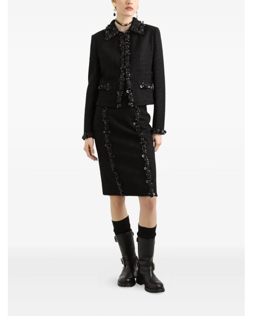 Dolce & Gabbana Black Sequin-Embellished Jacket
