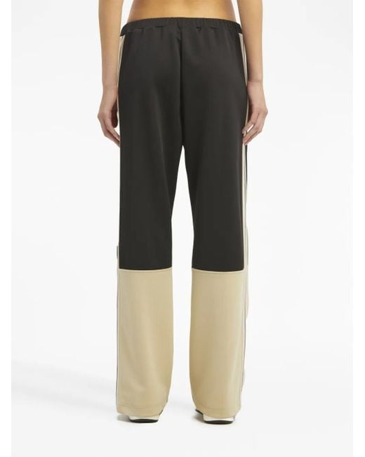 Palm Angels Black Striped Trousers With Zip