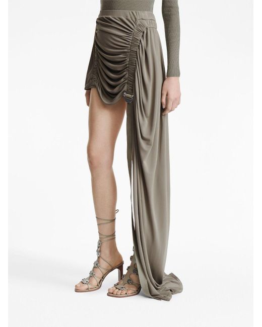 Dion Lee Green Gathered Asymmetric Miniskirt