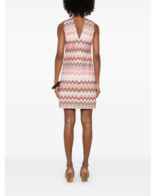 Missoni Multicolor Short Dress With Zigzag Pattern