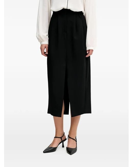 Sisley Black Slit Midi Skirt