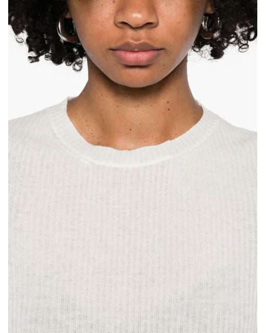 Fabiana Filippi White Wool Blend Knitted Top