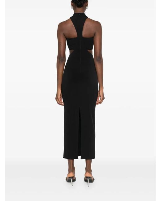 Nissa Black Cut-Out Midi Dress