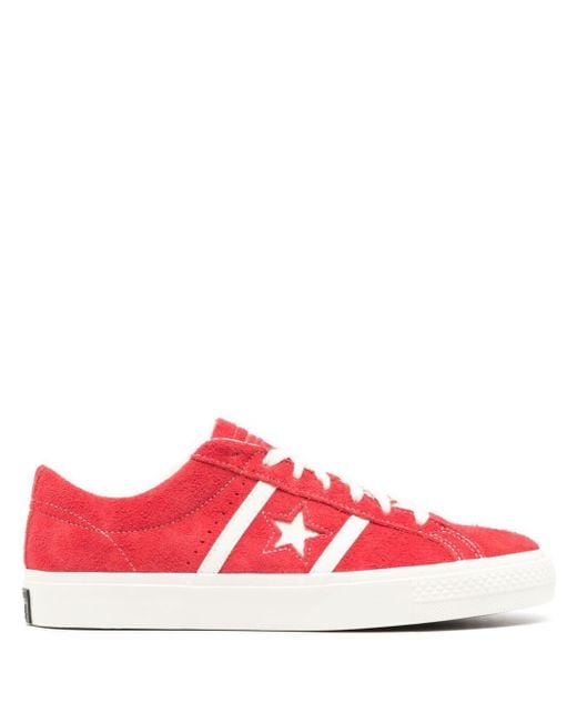 Converse Red One Star Academy Pro Suede Sneakers for men