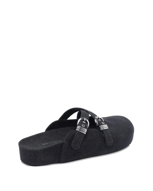 Vic Matié Blue Buckle-Strap Mules