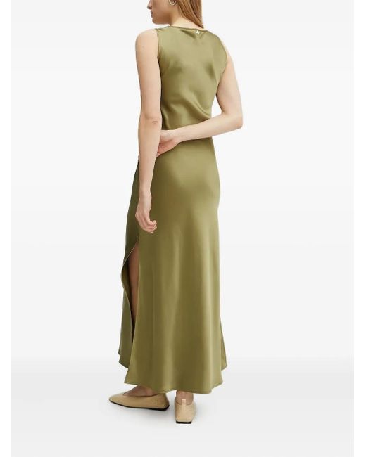 Silvian Heach Green Side-Split Maxi Dress