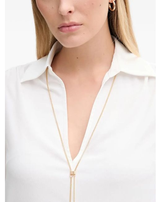 GAUDI White V-Neck Blouse