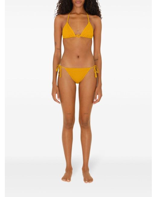 Top de bikini con cadena Burberry de color Metallic