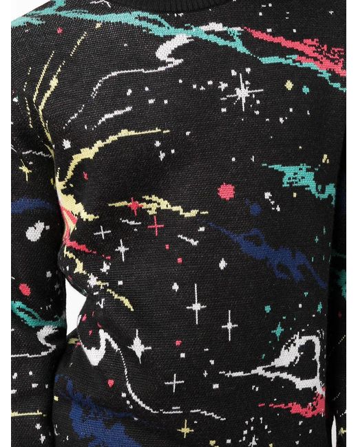 BBCICECREAM Black Paint Splatter-Print Crew Neck Jumper for men