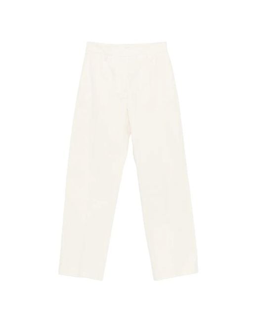 Jil Sander White Cotton Trousers