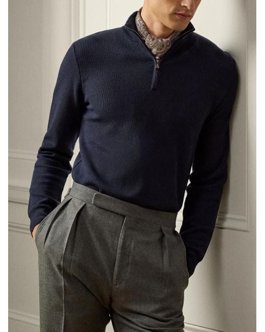 メンズ Ralph Lauren ピケ セーター Blue