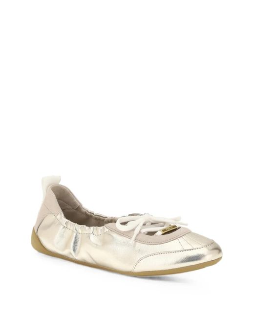 Chloé White Metallic-Effect Ballet Flats