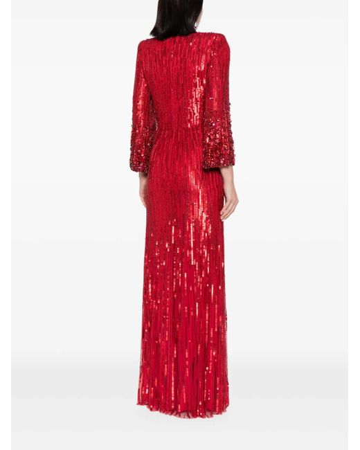 Jenny Packham Cosmos スパンコール ドレス Red