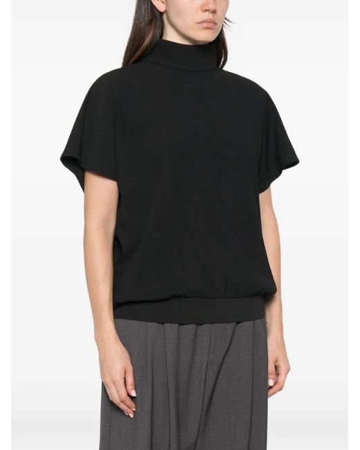 ELEH Black Open-Back High-Neck Top