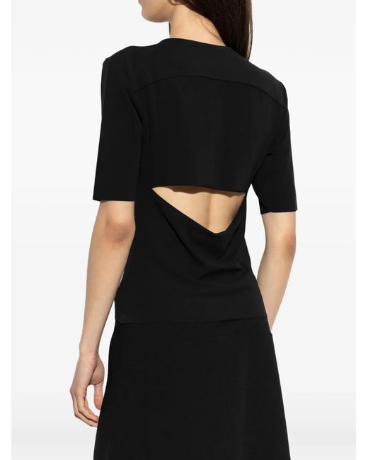 Jil Sander Black Back-Slit Top