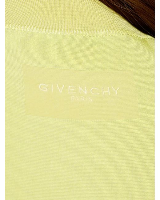 Givenchy Yellow High-Neck Flared Dress