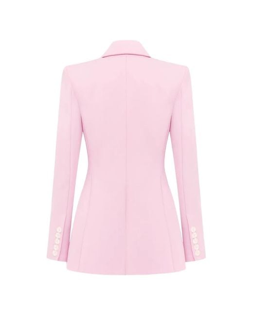 Alex Perry Pink Single-Breasted Wool Blazer