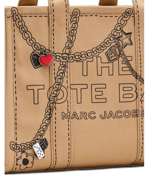 Marc Jacobs Metallic The Trompe L'Oeil Charm Canvas Medium Tote Bag