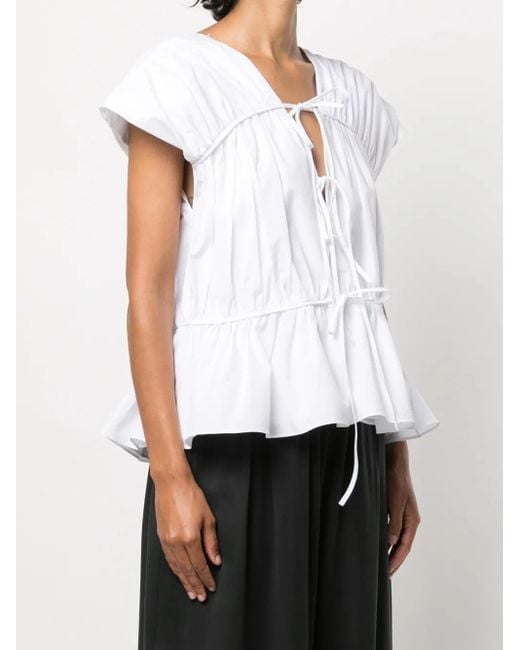 TOVE White Thea Ruffle Top