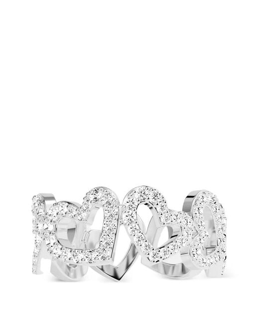 Apm Monaco White Asymmetric Heart Ring