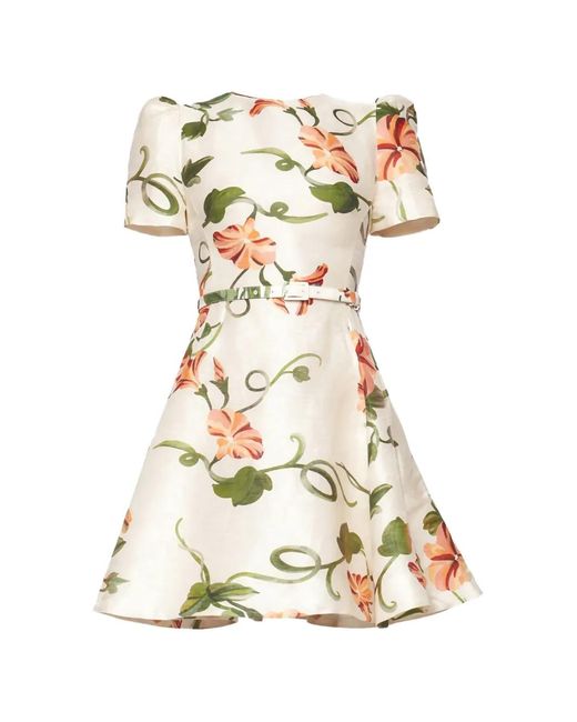 LEO LIN White Elyse Short-Sleeve Mini Dress