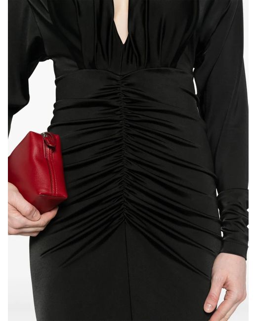 Victoria Beckham Black Ruched Mini Dress