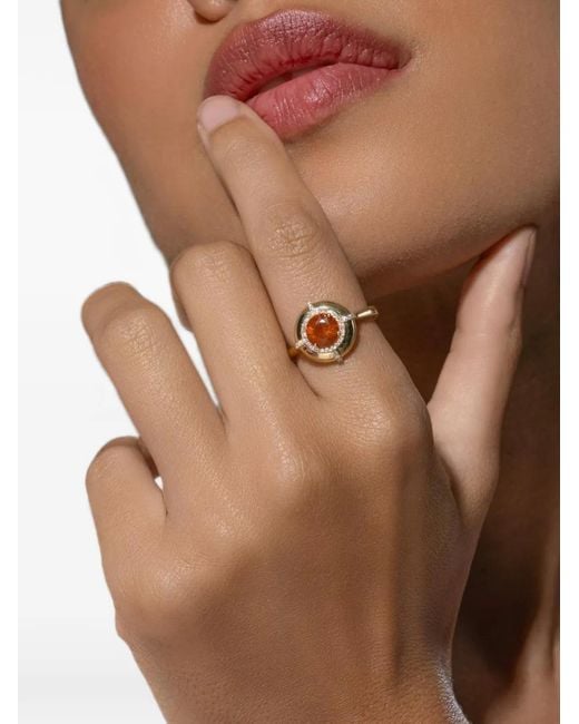Goshwara Orange Fire Opal And Diamond Ring