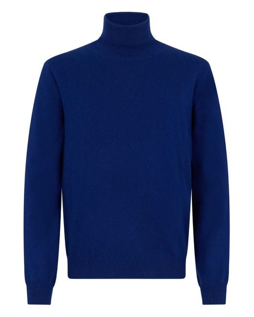 Malo Blue Roll-Neck Sweater for men