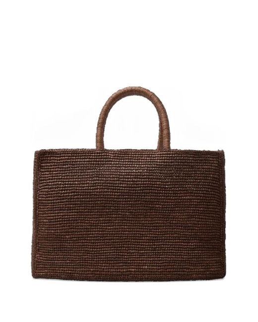 LIE STUDIO Brown Large The Charlotte Raffia Tote Bag