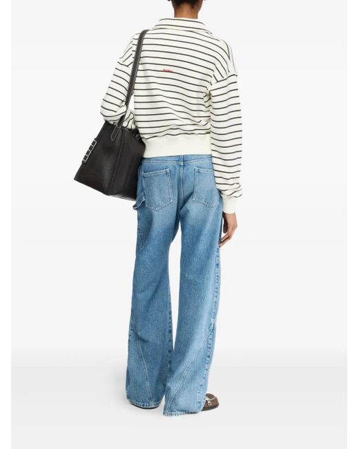 J.W. Anderson White Striped Polo Shirt