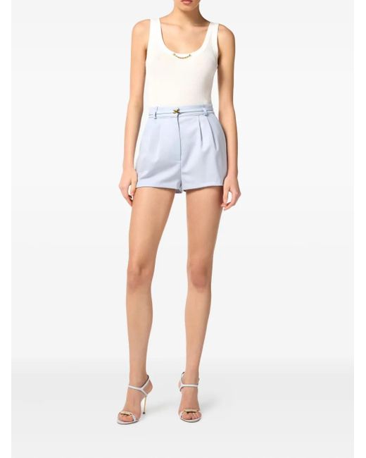 Elisabetta Franchi Blue Pleated Tailored Shorts