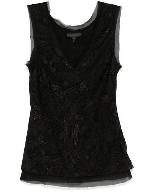 Shiatzy Chen Black Sense Of Ink Collection Silk Vest