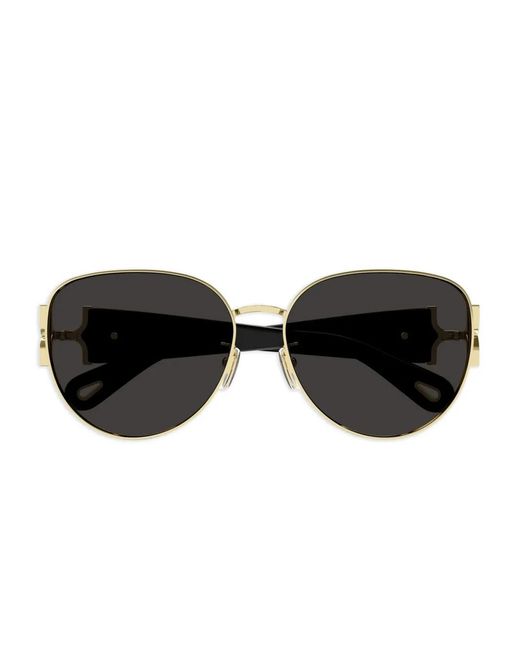 Chloé Black Round-Frame Sunglasses