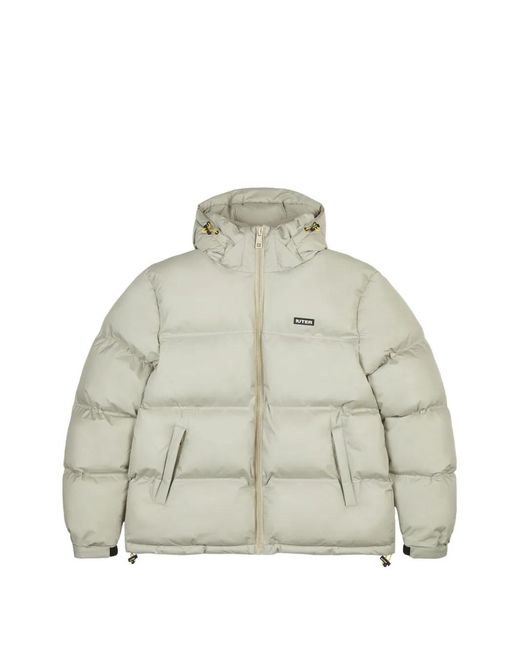 Iuter White Hooded Puffer Jacket for men