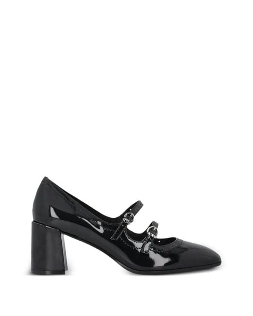 Pinko Black Patent-Finish Brogue-Detail Pumps