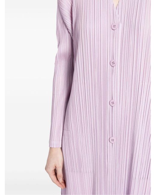 Chemise plissée à coupe longue Pleats Please Issey Miyake en coloris Purple