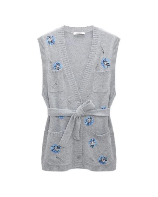 Dorothee Schumacher Gray Gilet Blooming Statement