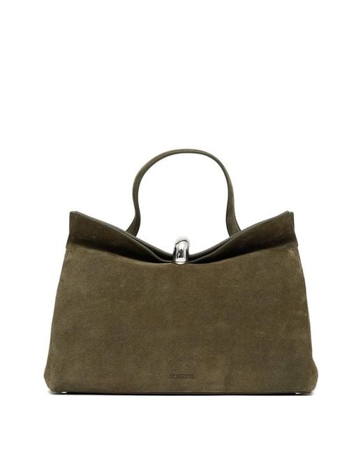 Jacquemus Green The Valérie Magnetic-Closure Tote Bag