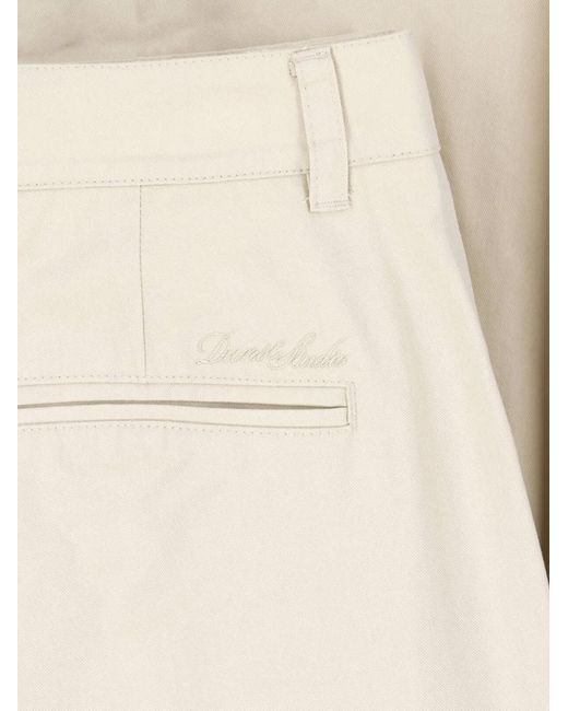 DUNST White Pleated Wide-Leg Trousers
