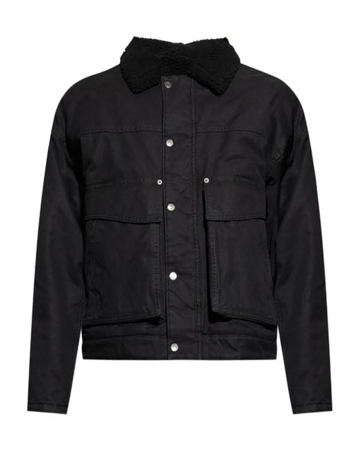 メンズ DSquared² エコファーカラー ボンバージャケット Black