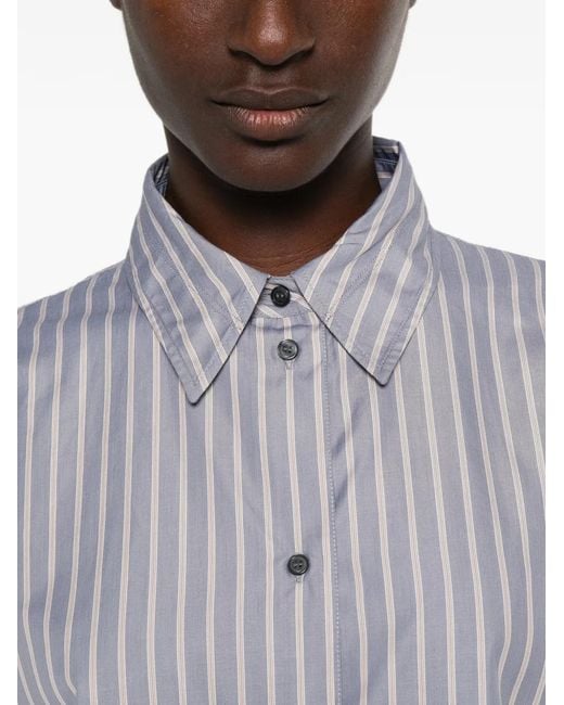 Soeur Gray Vertical-Stripe Long-Sleeve Shirt