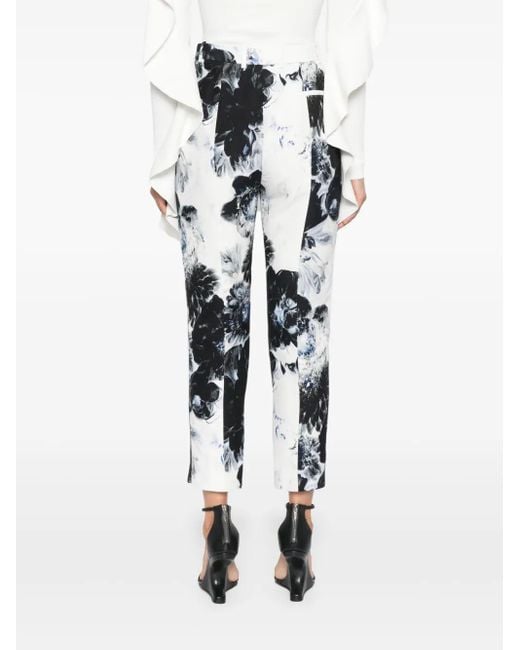 Alexander McQueen White High-Waisted Trousers